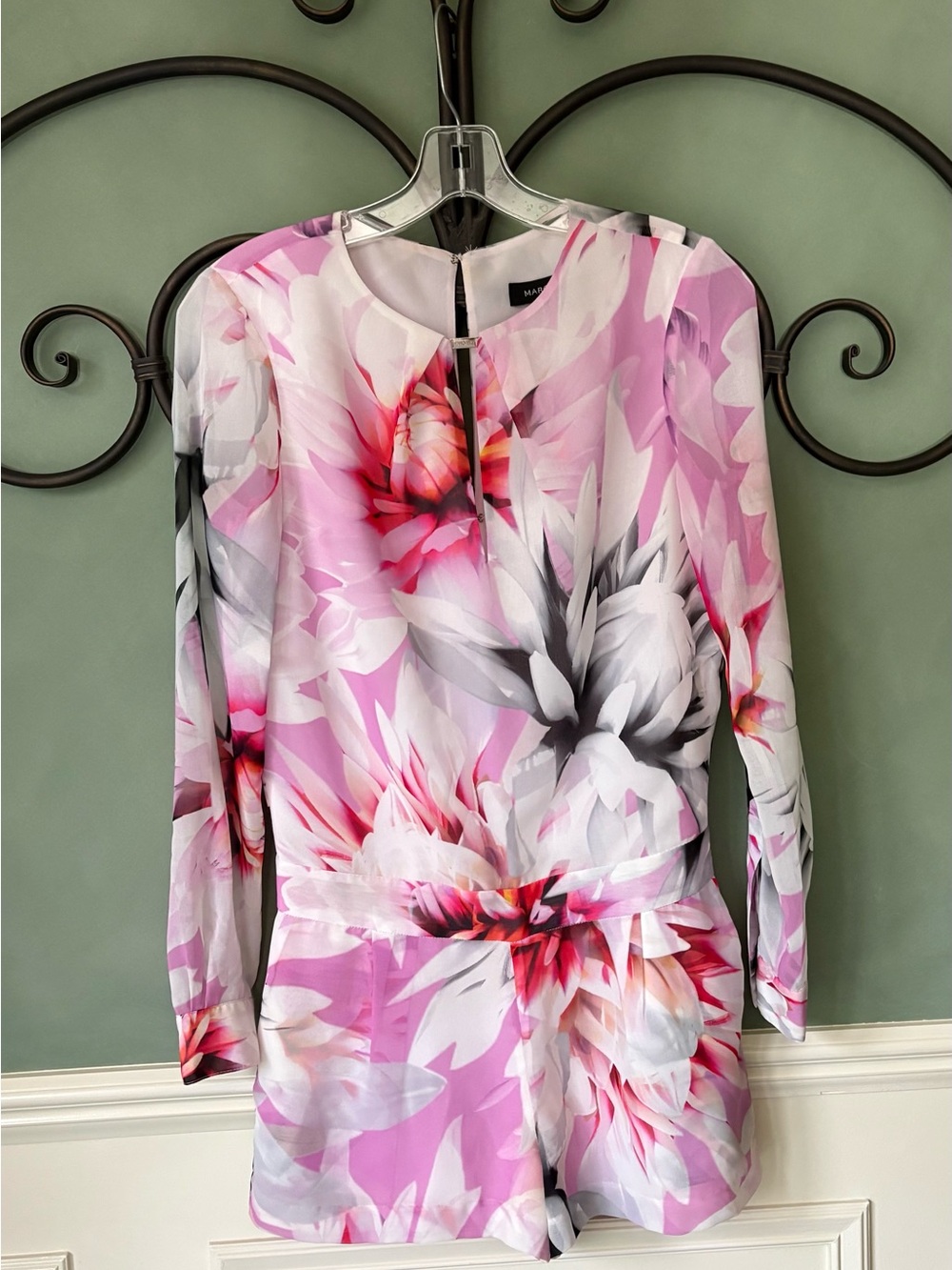 Floral Long-Sleeve Pink Women's Romper